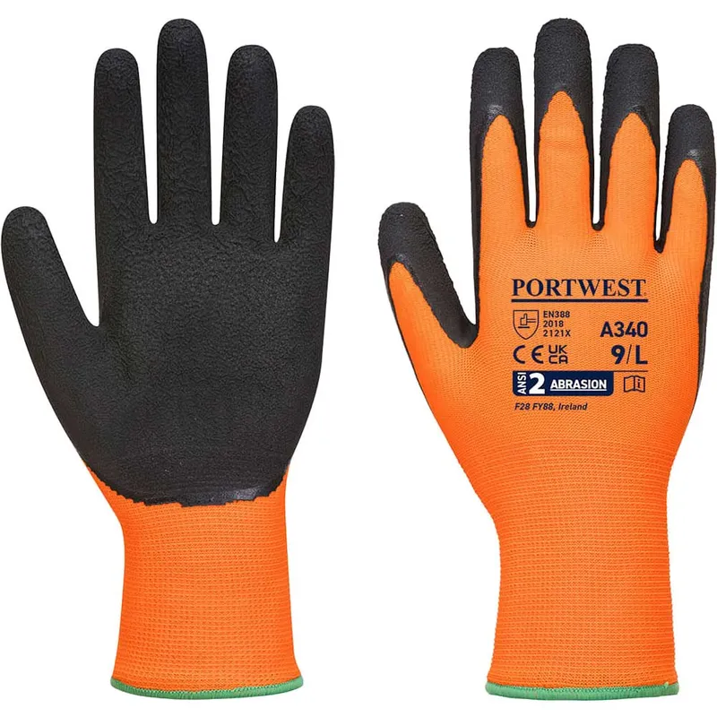 Portwest Latex Foam Hi Vis Grip Gloves