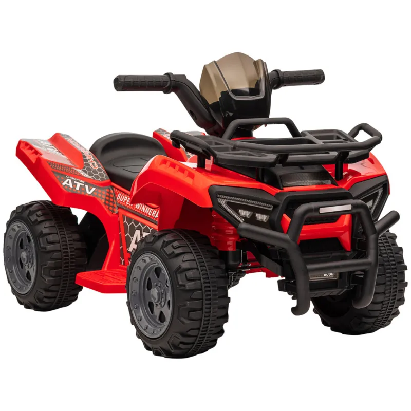 Homcom 6v Electric Quad Bike Ride-on Toy - Red, 18-36 Months