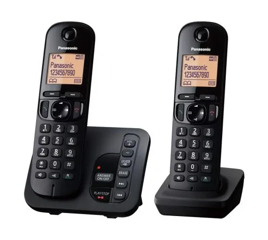 Panasonic KX-TGC 222EB Cordless Phone, Twin Handset with Answer Machine