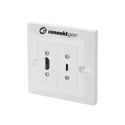 connektgear 3m Single Gang HDMI/USB Type C AV Cable Kit with 2m Input Cables