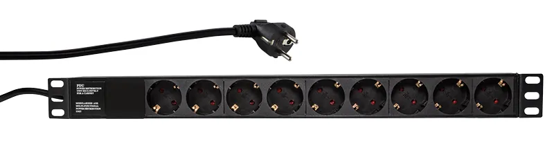 LogiLink PDU9C03 surge protector Black 9 AC outlet(s) 230 V 2 m