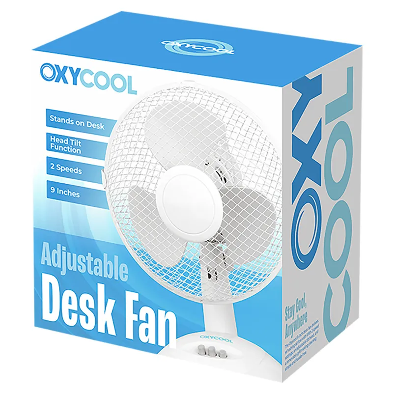 OXYCOOL 9" 2-Speed Desk Fan Tilting head