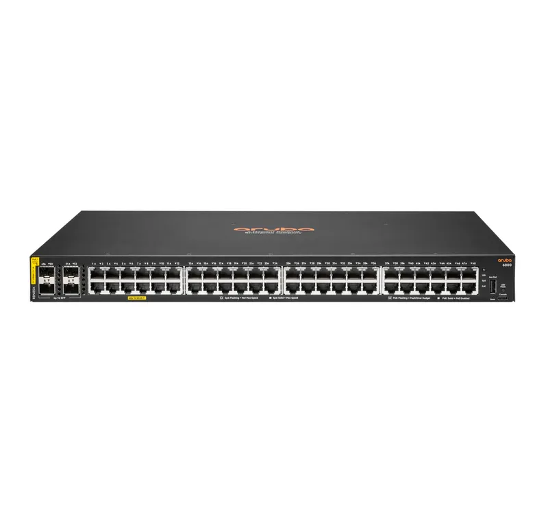 HPE Aruba Networking CX 6000 48G Class4 PoE 4SFP 370W Managed L3 Gigab