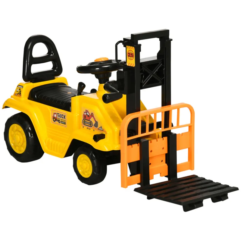 Ride-on Forklift Truck With Functional Fork, Detachable Tray & Under-seat Storage - Outdoor Garden Play