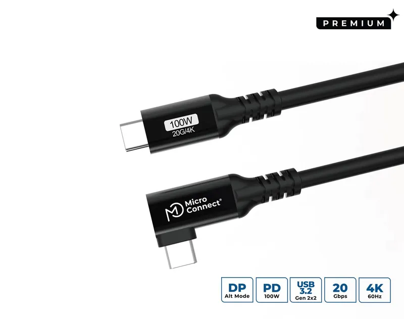 Microconnect USB3.2CC2-A USB cable USB 3.2 Gen 2x2 2 m USB C Black