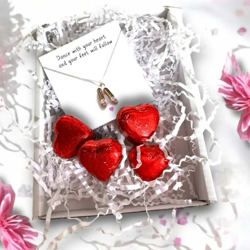 Ballet Shoes Charm Necklace Mini Gift Hamper