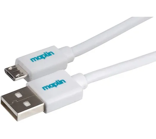 Maplin MAPCUS07 USB cable USB 2.0 0.75 m USB A Micro-USB B White