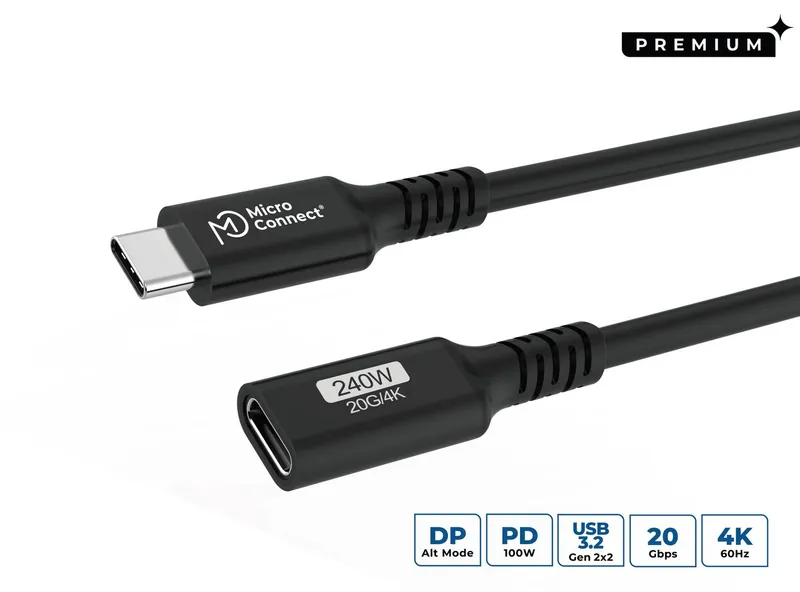 Microconnect USB3.2CC2EX USB cable USB 3.2 Gen 2x2 2 m USB C 20 Gbit/s