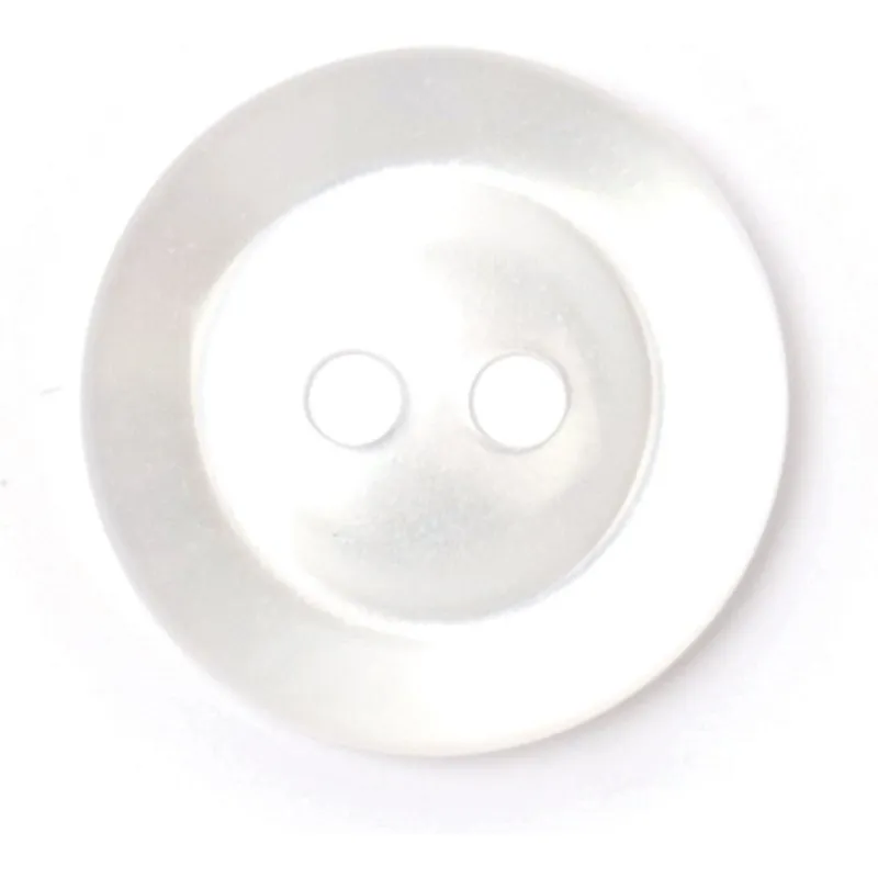Milward Carded Buttons Rimmed 2 Hole White 16mm Pack of 4