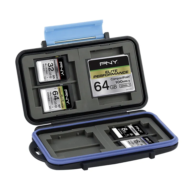 PNY CASECF4SD8-RB memory card case Polycarbonate. Rubber Black. Blue