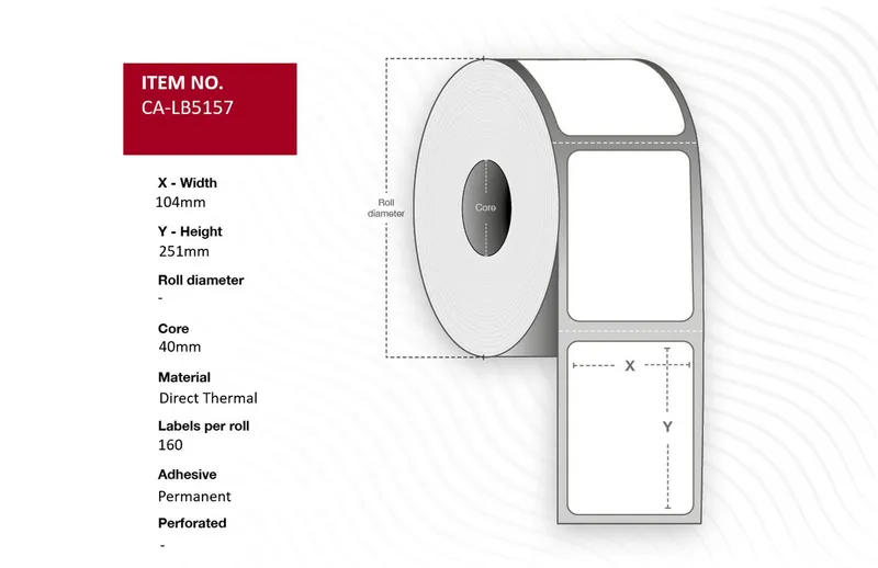 Capture CA-LB5157 printer label White