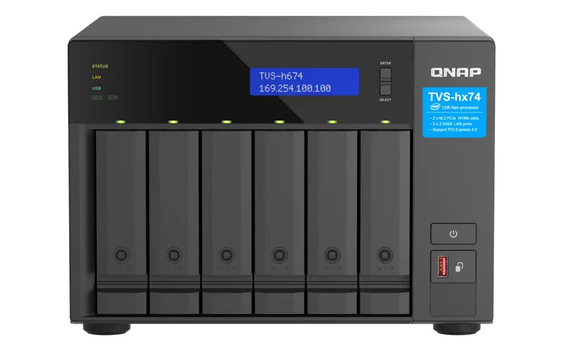 QNAP TVS-H674 NAS Tower Intel® Core™ i5 i5-12400 32 GB DDR4 0 TB QuTS