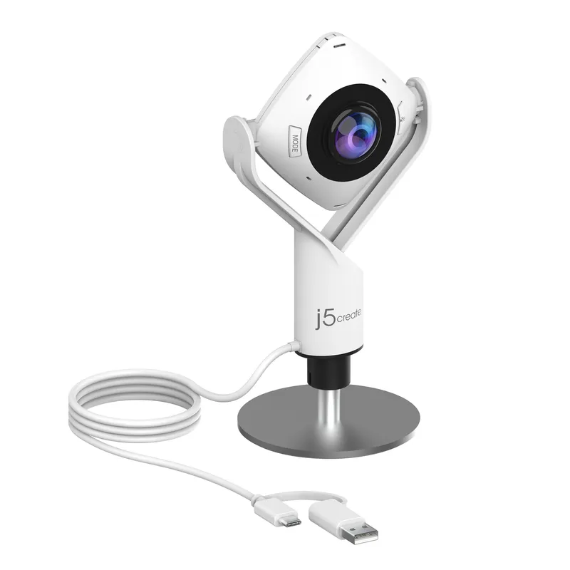 j5create JVCU360 360 All Around Webcam 1080p Video Capture Resolution White and Black 2.07 MP 1920 x 1080 pixels Full HD 30 fps 1920x1080@30fps 1080p