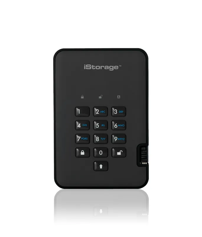 iStorage diskAshur² SSD 8TB Black | Secure Portable Solid State Drive
