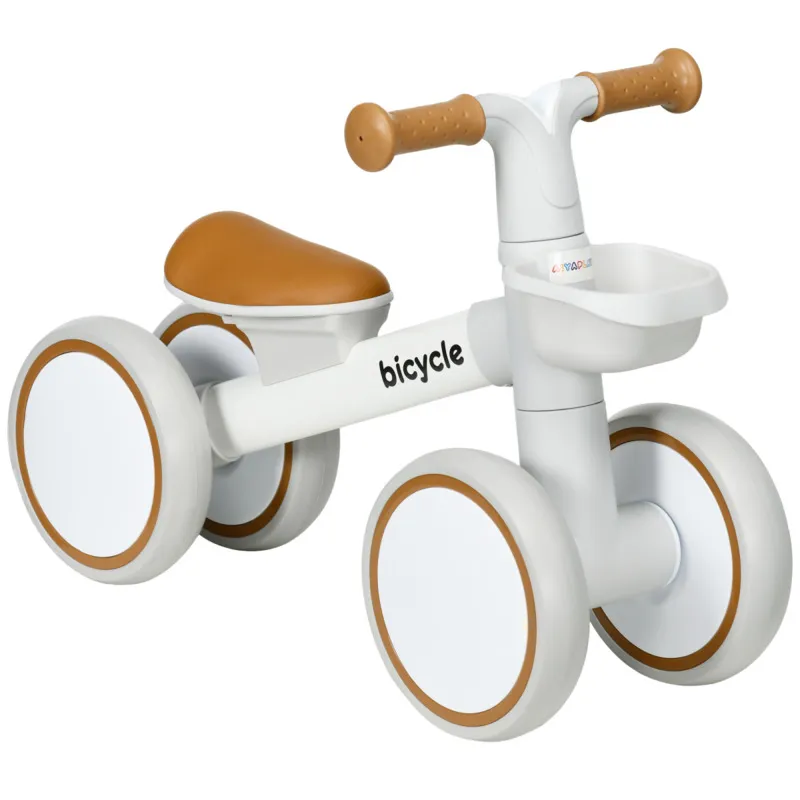 Aiyaplay Kids Balance Bike For 1-3 Years Old With Adjustable Seat, Brown