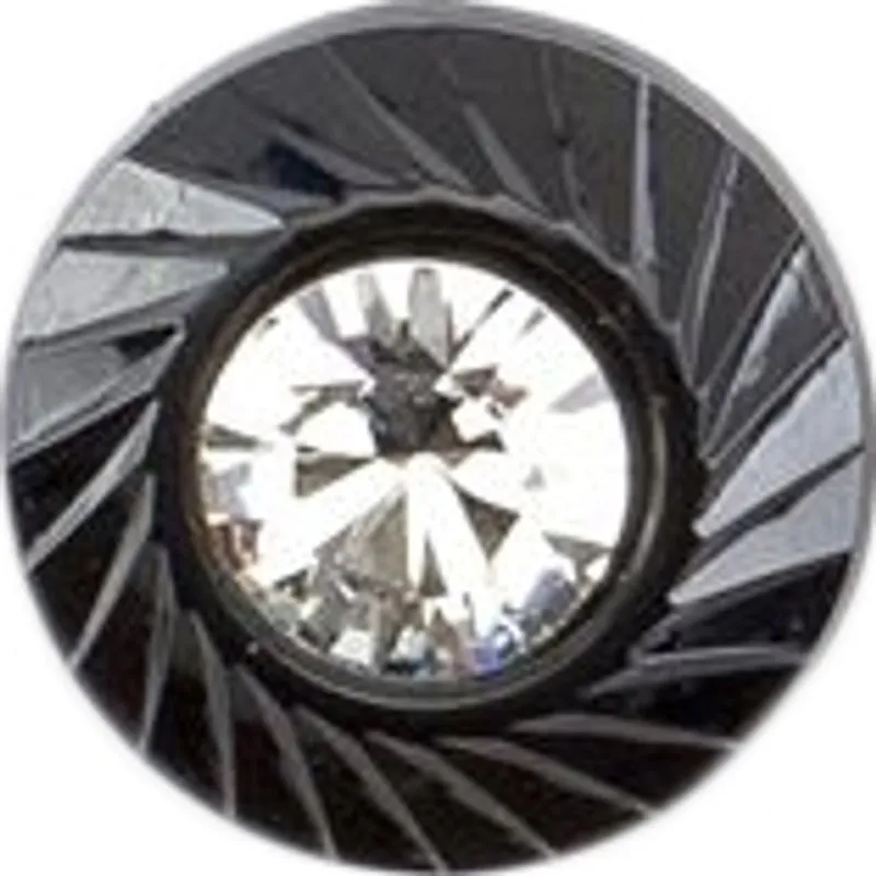Milward Carded Buttons Diamante Black 12mm Pack of 2