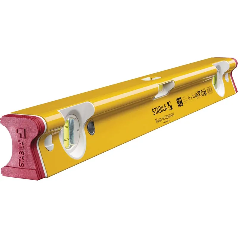 Stabila Spirit Level R Type Ultra Robust Aluminium Five Chamber R Profile with Removable End Caps for Builders - 61cm / 24