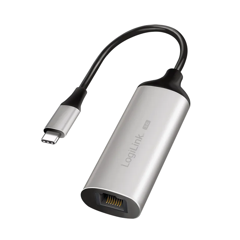 LogiLink USB Adapter. USB 3.2. USB-C to 5G Gigabit Ethernet. aluminum