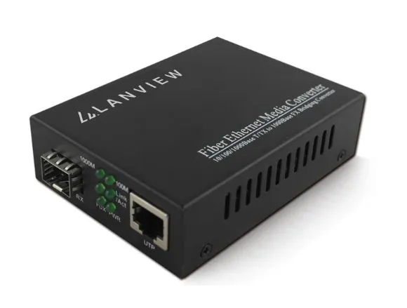 Lanview LVN-MED-SFP-1000BASE-X network media converter Multi-mode Blac