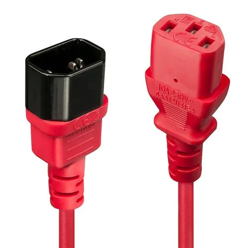Lindy 2m IEC Extension Cable Red