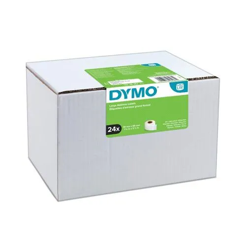 DYMO Authentic LabelWriter Large Address Labels | 36mm x 89mm | 24 Rolls of 260 Easy-Peel Labels (6240 labels) | Self-Adhesive | for LabelWriter Label Makers