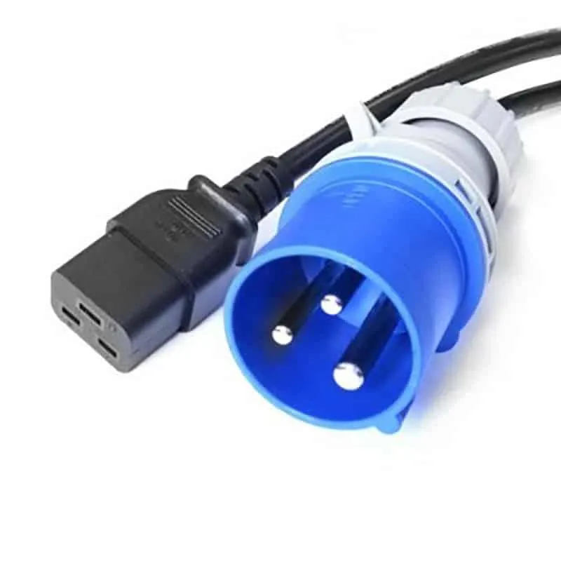 FDL 2M 16 AMP COMMANDO PLUG TO IEC C19 SOCKET POWER CABLE