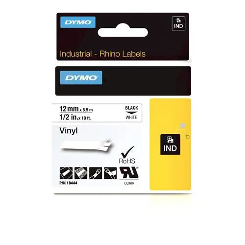 DYMO IND Durable Vinyl Labels - 12mm x 55m