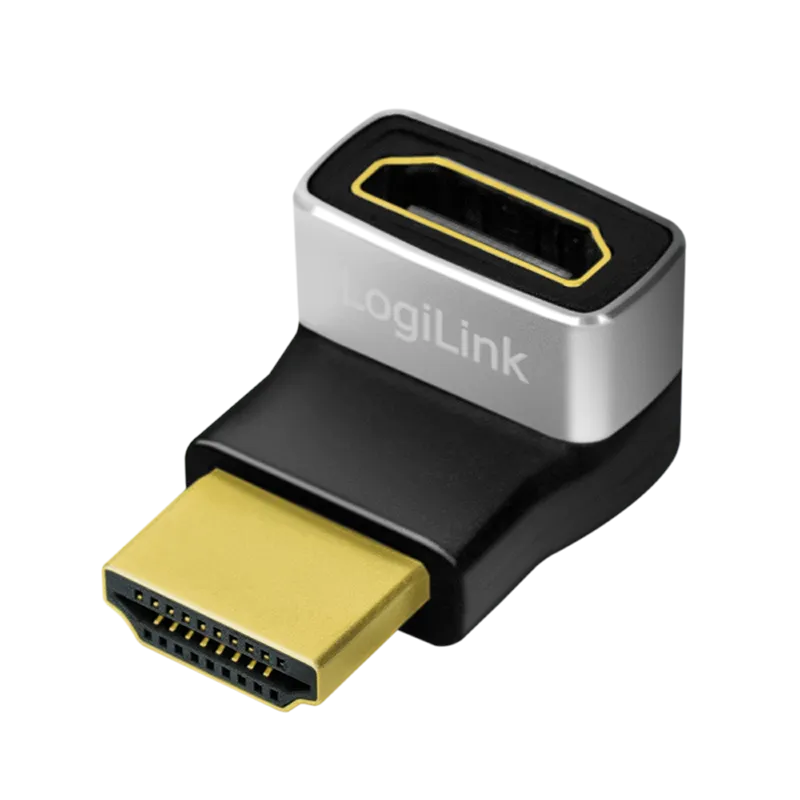 LogiLink HDMI adapter. A/M to A/F. 270� angled. 8K/60 Hz. black/grey