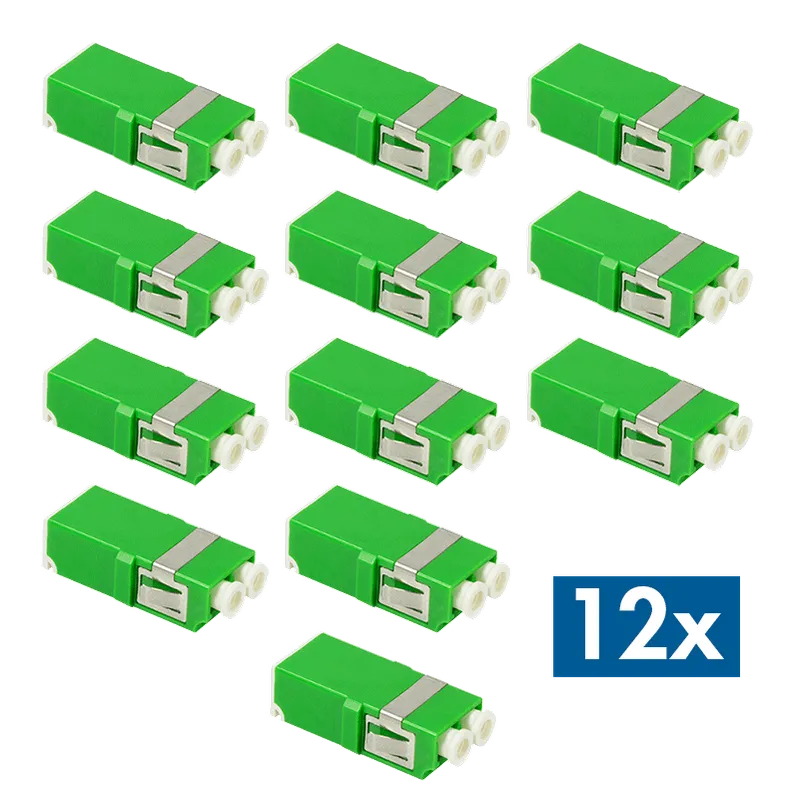 LogiLink Fiber Adapter LC Duplex. 12 pieces. without flange. green. in
