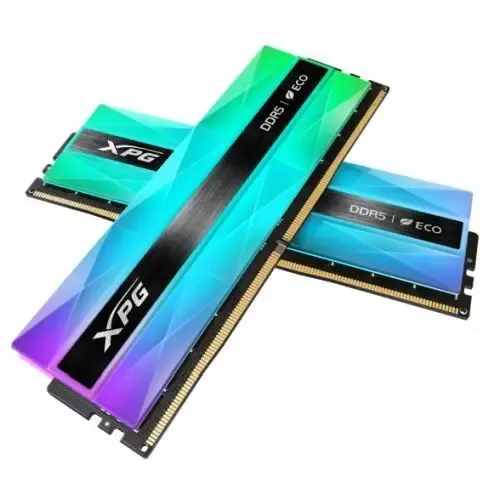 Adata Lancer Neon Ax5u7200c3416g-Dclanrsg Ddr5 7200Mhz 32Gb (2 X 16Gb) Cl34 1.4V Retail Silver Rgb System Memory Using Eco-Friendly Material