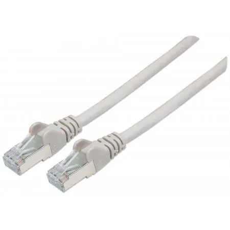 Intellinet Network Patch Cable Cat6A 30m Grey Copper S/FTP LSOH / LSZH PVC RJ45 Gold Plated Contacts Snagless Booted Lifetime Warranty