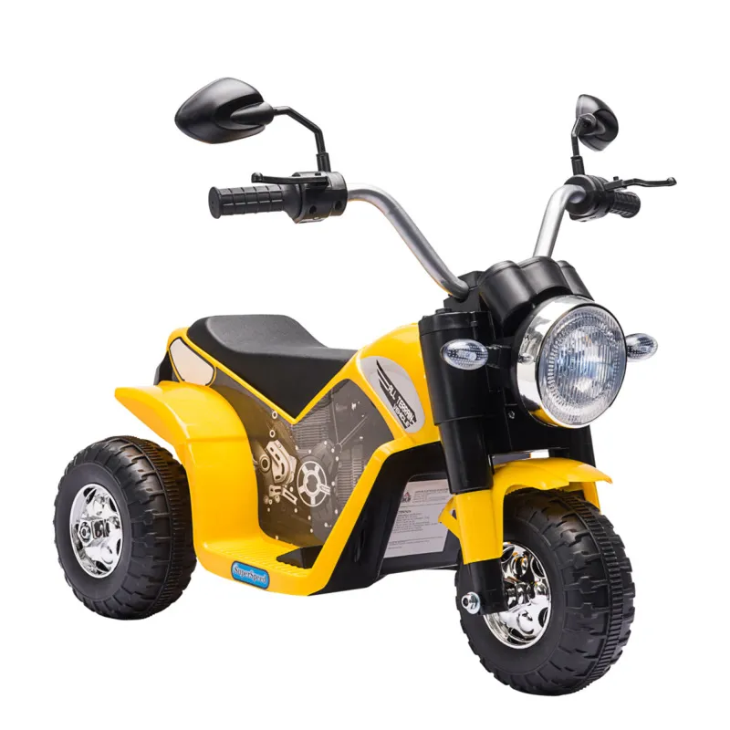 Yellow Kids 6v Electric Ride-on Motorcycle Toy - 18-36 Months - 45 Min Playtime