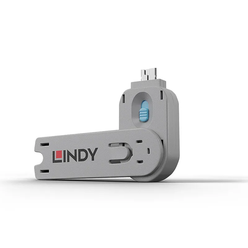 Lindy USB Type A Port Blocker Key. Blue