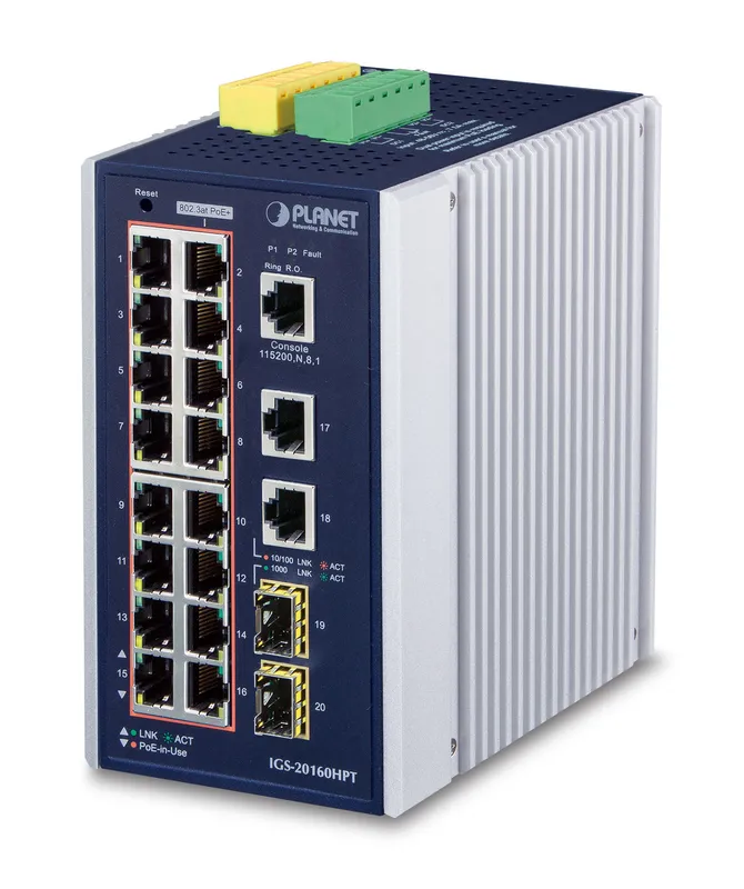 PLANET IGS-20160HPT network switch Managed L2/L3 Gigabit Ethernet (10/