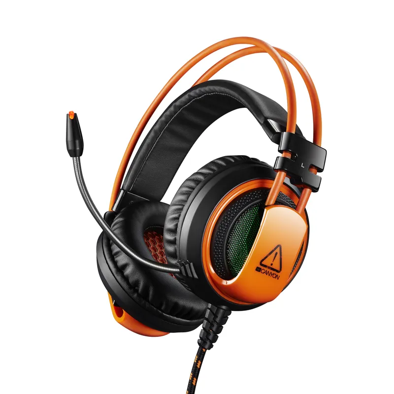 Canyon Corax Headset Wired Head-band Gaming USB Type-A Black. Orange