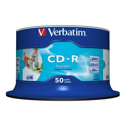 Verbatim CD-R AZO Wide Inkjet Printable no ID 700 MB 52x 50 pc(s)