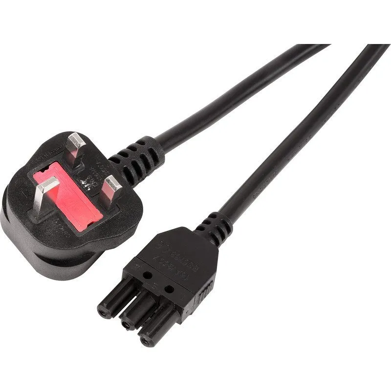 POWERDATA 13A PLUG TO FEMALE 3-POLE CONNECTOR LEAD 3M