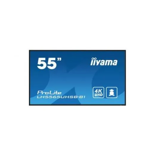iiyama LH5565UHSB-B1 Signage Display Kiosk design 138.7 cm (54.6") LED Wi-Fi 800 cd/m 4K Ultra HD Black Built-in processor Android 11 24/7