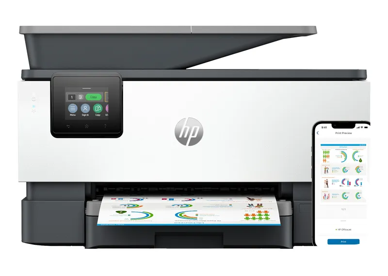 HP OfficeJet Pro 9120b Wireless All-in-One Color Printer. Two-sided pr