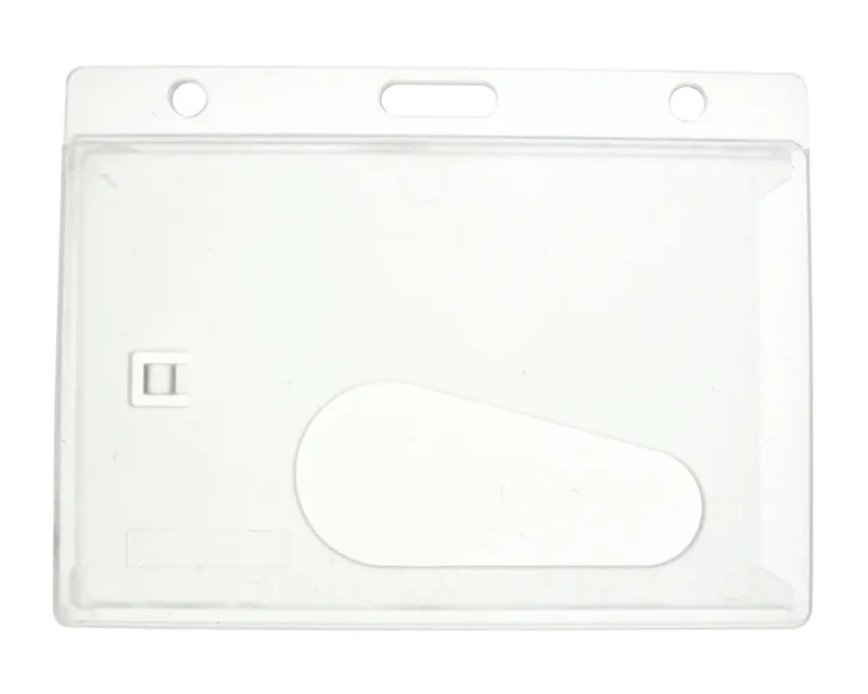 Digital ID Enclosed Rigid Card Holder. Clear with 50mm Thumb Slot. Lan