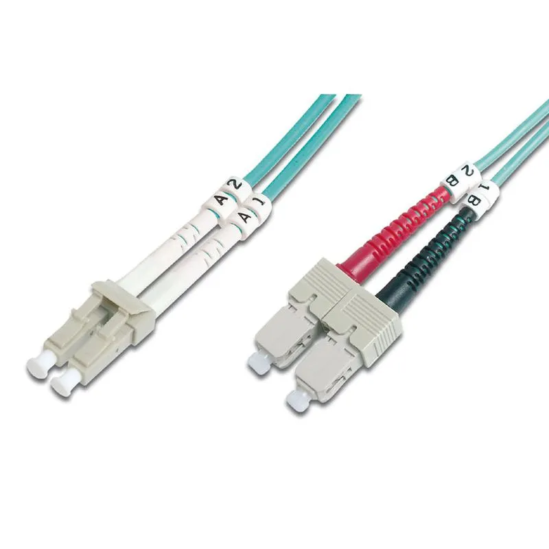 FDL 3M OM3 50/125 LC-SC DLX 2.8mm FIBRE OPTIC CABLE - AQUA