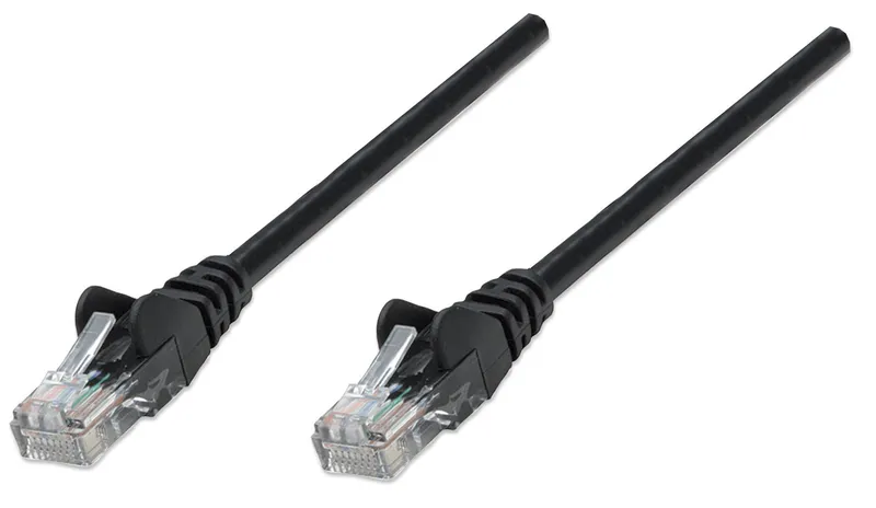 Intellinet Network Patch Cable. Cat5e. 0.25m. Black. CCA. U/UTP. PVC.