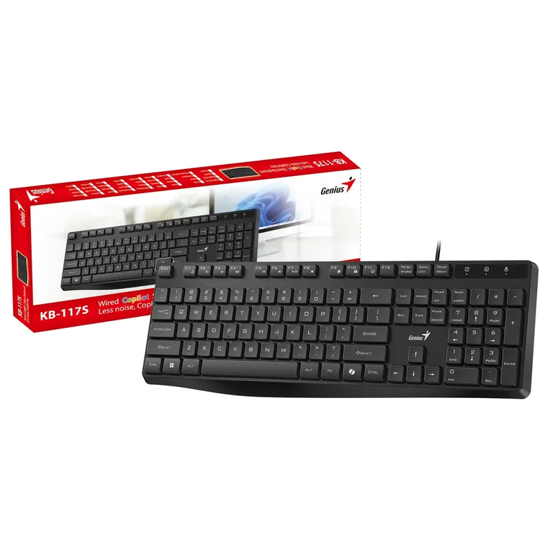 Genius Computer Technology KB-117S Wired AI Copilot Silent Keyboard. U