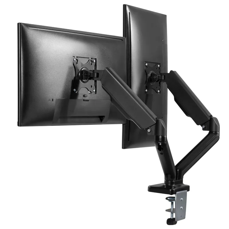 ProperAV Dual Swing Arm PC Monitor Mount Gas Spring Pneumatic Arms 19&