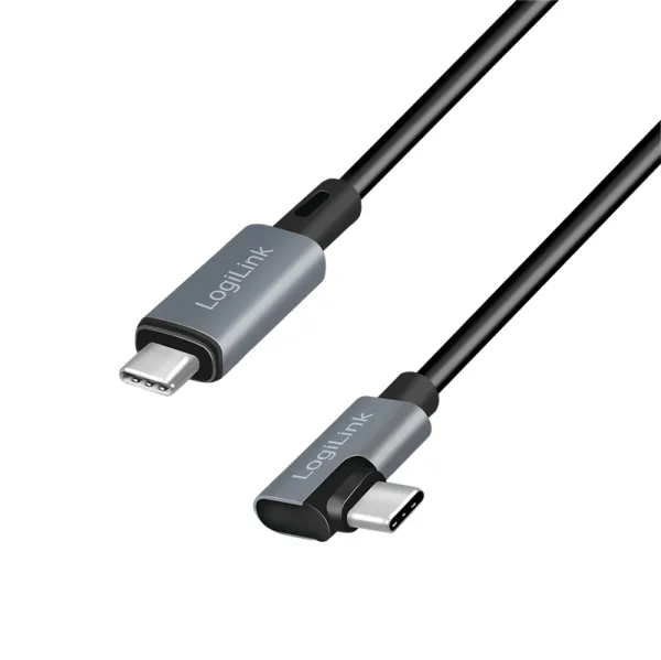 LogiLink CU0182 USB cable USB 2.0 1 m USB C Black. Silver