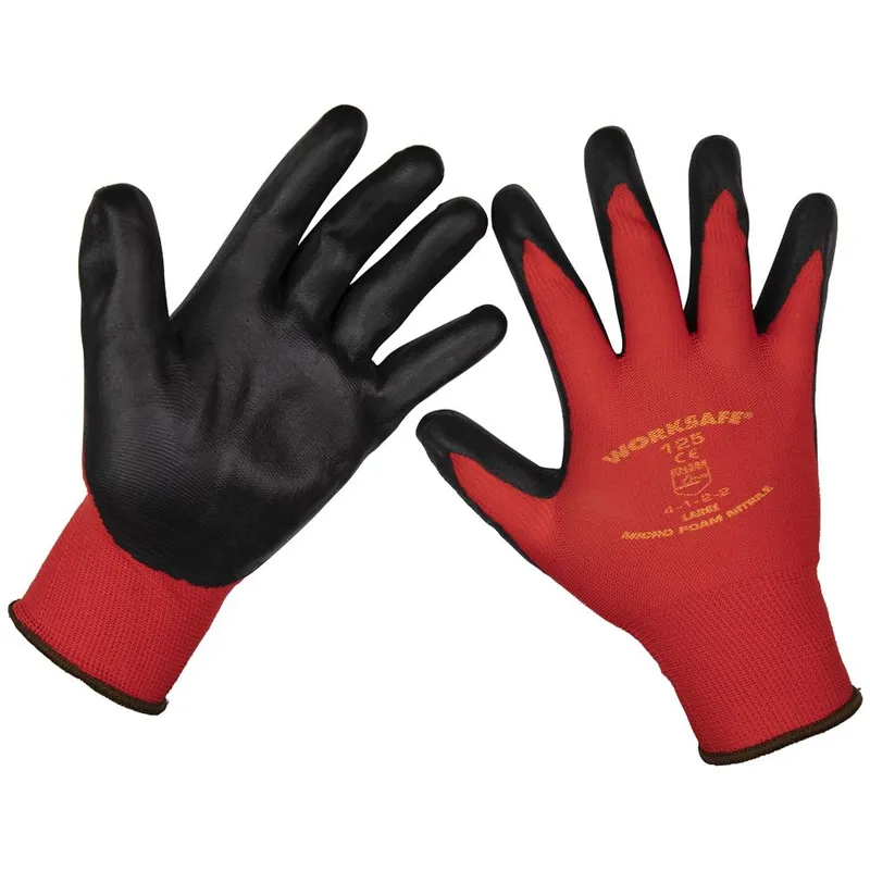 Sealey Worksafe Flexi Grip Nitrile Foam Palm Gloves