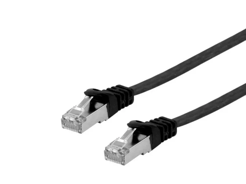 Equip Cat.6A U/FTP Flat Patch Cable. 5.0m. black