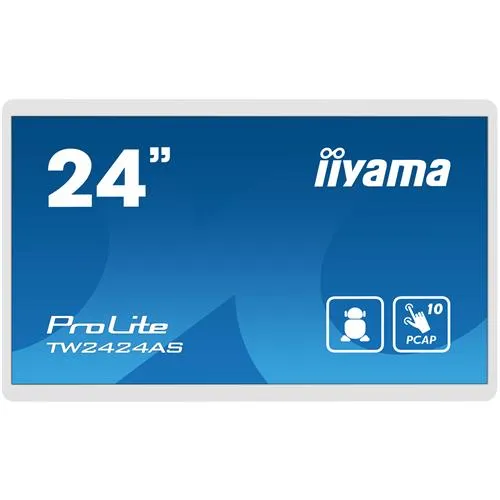 iiyama TW2424AS-W1 Signage Display Digital signage flat panel 60.5 cm (23.8") Wi-Fi 250 cd/m 4K Ultra HD Black Touchscreen Built-in processor Android 24/7