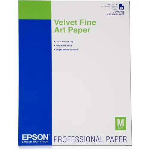 Epson Velvet Fine Art Paper, DIN A2, 260g/m², 25 Sheets