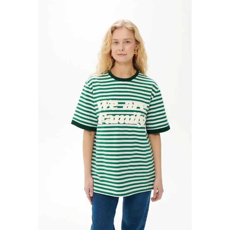 Striped T-shirt She is Sunday We Are Family